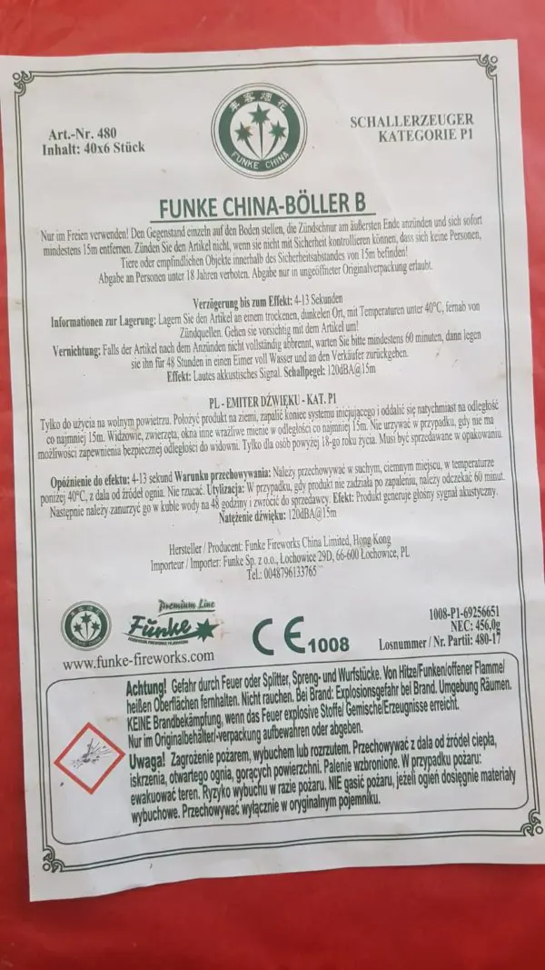 Funke China Böller B 240er – Bild 5