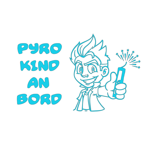 Autoaufkleber Pyro Kind an Bord Pyro-Junge