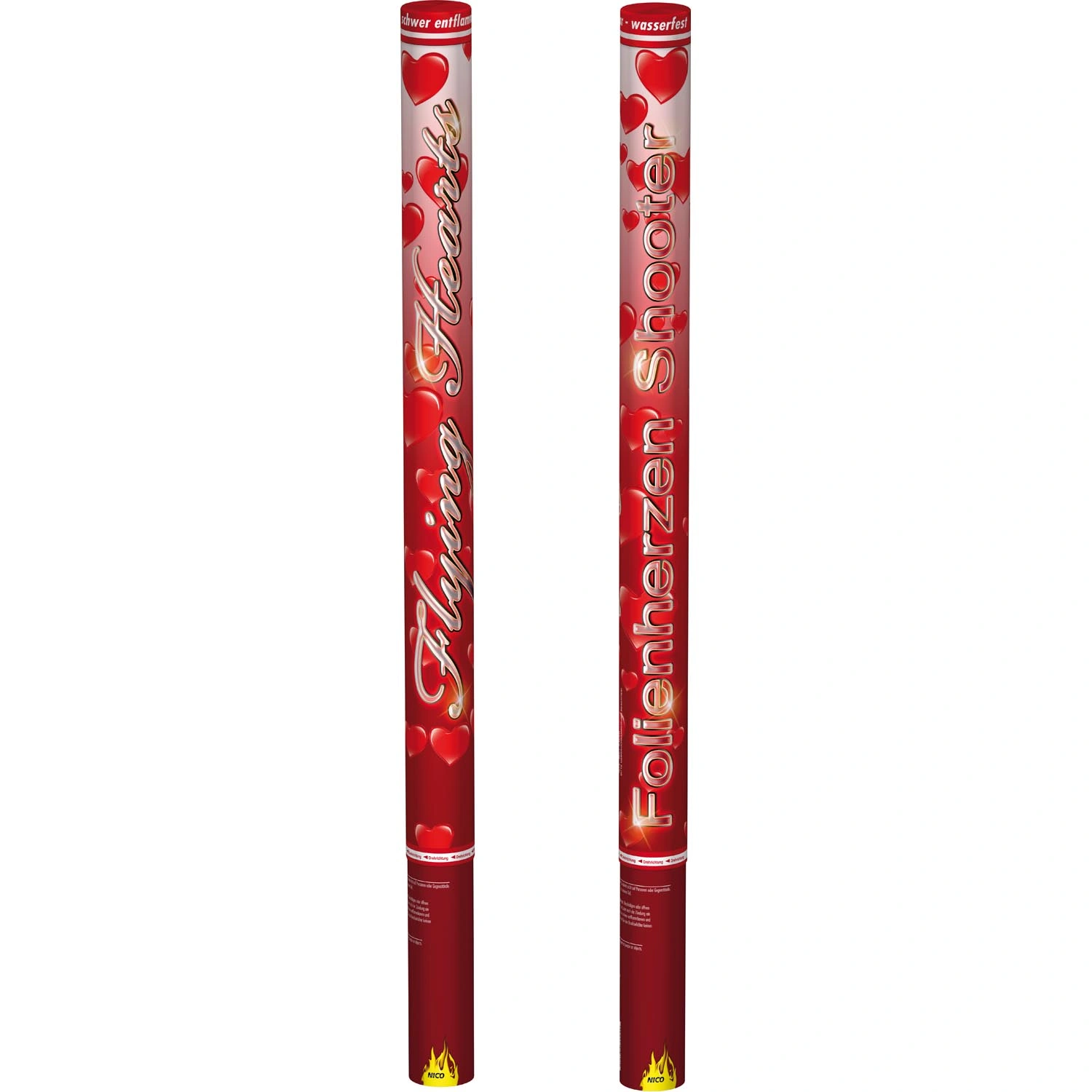 Nico Confetti Shooter Flying Hearts Rot 80cm