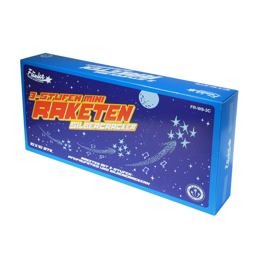 funke 3 stufen mini raketen silbercracker feuerwerkland shop.de - Feuerwerkland