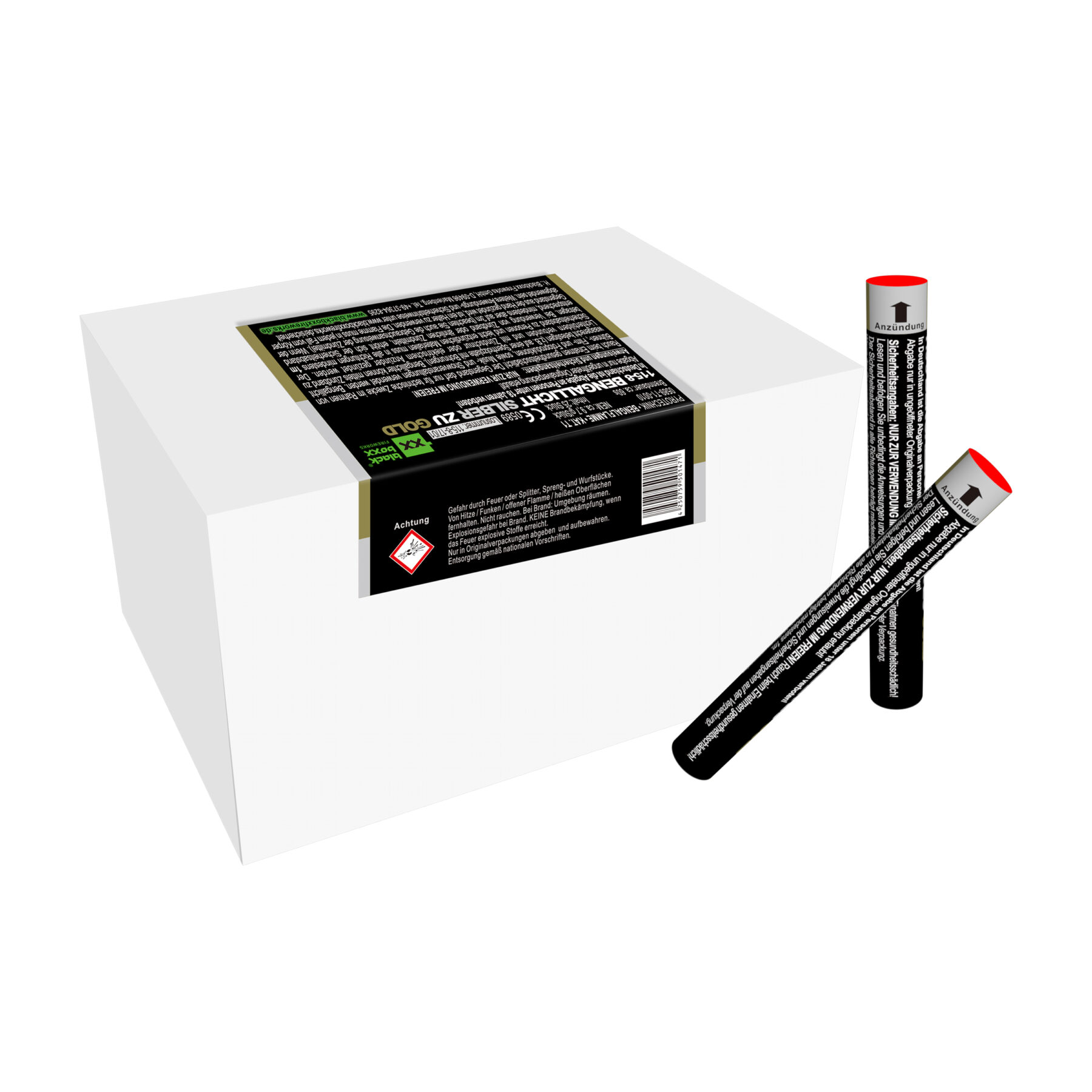 blackboxx lanzenlicht silber zu gold 25er sparpack bengalo feuerwerkland shop.de - Feuerwerkland