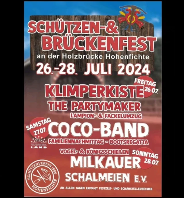 Schützen & Brückenfest Hohenfichte 🏹 Seid dabei 😁🎆🎉👍🏻
Höhenfeuerwerk am Samstag 22:45 Uhr 💣
#feuerwerk #pyrotechnik #hohenfichte #schützenfest #brückenfest #erzgebirge #pyro #pyros #festprogramm #pyroabend #großfeuerwerk #pyrocommunity #instapyro #pyroforlife #feuerwerkskörper #feuerwerkstradition #feuerwerkbuchen #feuerwerkevent #dorffest #jubiläum #schützenkönigin #heimatfest #feuerwerkkaufen #feuerwerkshow #feuerwerkland #deinfeuerwerkshop