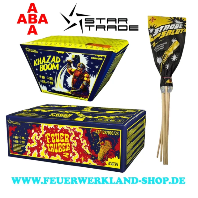 Startrade und ABA Feuerwerk im Feuerwerkland eingetroffen! 🚚📦💣😁👍🏻
• Startrade Feuerzauber 2
• Startrade Khazad Boom 
• ABA Strobe Salut 
• ABA Devil Stream 
Ab jetzt im Feuerwerkland Onlineshop und Ladenverkauf Grünhainichen verfügbar 🏪
@startrade_pyro
@aba_pyrotechnik
#startrade #abafeuerwerk #feuerzauber #feuerwerkland #deinfeuerwerkshop